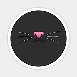 Black Kitty Cat Face Mask - Pink Nose! Magnet